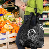 New Zealand Maori Koru Fern Grocery Bag Spiral Polynesian Style Gray