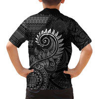 New Zealand Maori Koru Fern Hawaiian Shirt Spiral Polynesian Style Gray LT05 - Polynesian Pride