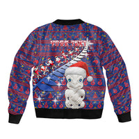 Personalized New Zealand Christmas Bomber Jacket Haka Fern Santa Tiki Meri Kirihimete LT05 - Polynesian Pride