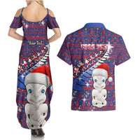 Personalized New Zealand Christmas Couples Matching Summer Maxi Dress and Hawaiian Shirt Haka Fern Santa Tiki Meri Kirihimete LT05 - Polynesian Pride