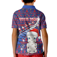 Personalized New Zealand Christmas Kid Polo Shirt Haka Fern Santa Tiki Meri Kirihimete LT05 - Polynesian Pride