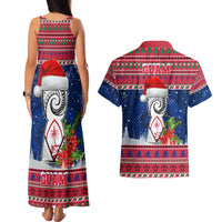 Guam Christmas Couples Matching Tank Maxi Dress and Hawaiian Shirt Guaman Seal Poinsettia Felis Pasgua LT05 - Polynesian Pride