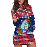 Guam Christmas Hoodie Dress Guaman Seal Poinsettia Felis Pasgua LT05 Red - Polynesian Pride
