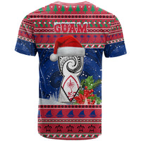 Guam Christmas T Shirt Guaman Seal Poinsettia Felis Pasgua LT05 - Polynesian Pride