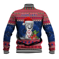 Personalized Guam Christmas Baseball Jacket Guaman Seal Poinsettia Felis Pasgua LT05 - Polynesian Pride