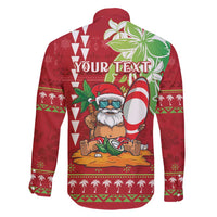 Personalised Hawaii Christmas Family Matching Puletasi and Hawaiian Shirt Funny Santa Claus Surf Mele Kalikimaka LT05 - Polynesian Pride