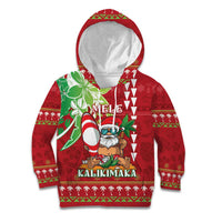 Personalised Hawaii Christmas Kid Hoodie Funny Santa Claus Surf Mele Kalikimaka