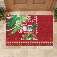 Hawaii Christmas Rubber Doormat Funny Santa Claus Surf Mele Kalikimaka