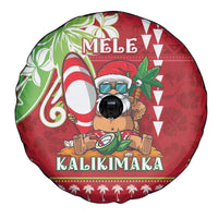 Hawaii Christmas Spare Tire Cover Funny Santa Claus Surf Mele Kalikimaka