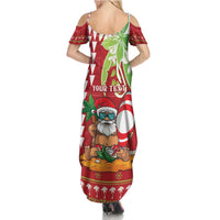 Personalised Hawaii Christmas Summer Maxi Dress Funny Santa Claus Surf Mele Kalikimaka