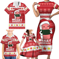 Hawaii Funny Christmas Family Matching Short Sleeve Bodycon Dress and Hawaiian Shirt Spam Musubi Santa LT05 - Polynesian Pride