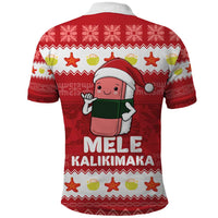 Hawaii Funny Christmas Polo Shirt Spam Musubi Santa