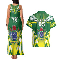 Cook Islands Rugby Custom Couples Matching Tank Maxi Dress and Hawaiian Shirt The Kukis Go Champions