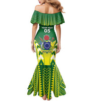 Cook Islands Rugby Custom Family Matching Mermaid Dress and Hawaiian Shirt The Kukis Go Champions
