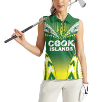Cook Islands Rugby Custom Women Sleeveless Polo Shirt The Kukis Go Champions LT05 - Polynesian Pride