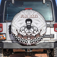 Fiji Rugby Spare Tire Cover Fijian Bati Go Champions LT05 White - Polynesian Pride