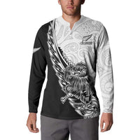 New Zealand Kiwi Rugby Custom Button Sweatshirt Go Champions Maori Pattern LT05 - Polynesian Pride