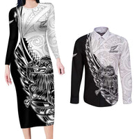 New Zealand Kiwi Rugby Custom Couples Matching Long Sleeve Bodycon Dress and Long Sleeve Button Shirt Go Champions Maori Pattern