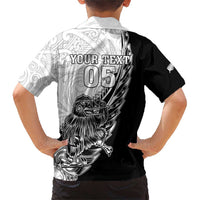 New Zealand Kiwi Rugby Custom Family Matching Short Sleeve Bodycon Dress and Hawaiian Shirt Go Champions Maori Pattern