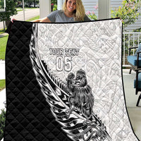 New Zealand Kiwi Rugby Custom Quilt Go Champions Maori Pattern LT05 White - Polynesian Pride