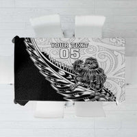 New Zealand Kiwi Rugby Custom Tablecloth Go Champions Maori Pattern LT05 White - Polynesian Pride