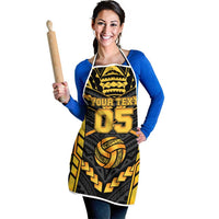 Custom Polynesia Beach Volleyball Apron Gold Polynesian Tribal Pattern LT05 - Polynesian Pride