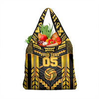 Custom Polynesia Beach Volleyball Grocery Bag Gold Polynesian Tribal Pattern LT05 1-pack One Size Gold - Polynesian Pride