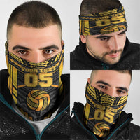 Custom Polynesia Beach Volleyball Neck Gaiter Gold Polynesian Tribal Pattern - Polynesian Pride