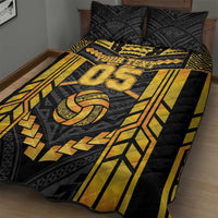 Custom Polynesia Beach Volleyball Quilt Bed Set Gold Polynesian Tribal Pattern LT05 - Polynesian Pride