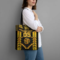 Custom Polynesia Beach Volleyball Tote Bag Gold Polynesian Tribal Pattern LT05 - Polynesian Pride