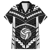 Custom Polynesia Beach Volleyball Family Matching Long Sleeve Bodycon Dress and Hawaiian Shirt Polynesian Tribal Pattern LT05 Dad's Shirt - Short Sleeve Black - Polynesian Pride
