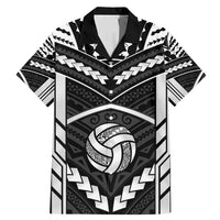 Custom Polynesia Beach Volleyball Family Matching Mermaid Dress and Hawaiian Shirt Polynesian Tribal Pattern LT05 Dad's Shirt - Short Sleeve Black - Polynesian Pride