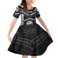 Custom Polynesia Beach Volleyball Family Matching Off Shoulder Short Dress and Hawaiian Shirt Polynesian Tribal Pattern - Polynesian Pride