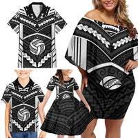 Custom Polynesia Beach Volleyball Family Matching Off Shoulder Short Dress and Hawaiian Shirt Polynesian Tribal Pattern - Polynesian Pride
