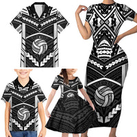 Custom Polynesia Beach Volleyball Family Matching Short Sleeve Bodycon Dress and Hawaiian Shirt Polynesian Tribal Pattern - Polynesian Pride