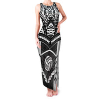 Custom Polynesia Beach Volleyball Family Matching Tank Maxi Dress and Hawaiian Shirt Polynesian Tribal Pattern LT05 Mom's Dress Black - Polynesian Pride