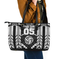 Custom Polynesia Beach Volleyball Leather Tote Bag Polynesian Tribal Pattern - Polynesian Pride