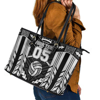 Custom Polynesia Beach Volleyball Leather Tote Bag Polynesian Tribal Pattern - Polynesian Pride