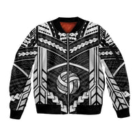 Custom Polynesia Beach Volleyball Sleeve Zip Bomber Jacket Polynesian Tribal Pattern - Polynesian Pride