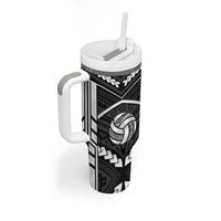 Custom Polynesia Beach Volleyball Tumbler With Handle Polynesian Tribal Pattern LT05 - Polynesian Pride