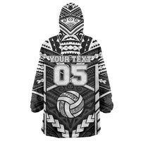 Custom Polynesia Beach Volleyball Wearable Blanket Hoodie Polynesian Tribal Pattern - Polynesian Pride
