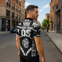 Custom Polynesia Beach Volleyball Zipper Polo Shirt Polynesian Tribal Pattern - Polynesian Pride