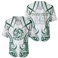 Custom Hawaii Volleyball Baseball Jersey Polynesian Pattern - Polynesian Pride