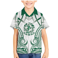 Custom Hawaii Volleyball Family Matching Mermaid Dress and Hawaiian Shirt Polynesian Pattern LT05 Son's Shirt Teal - Polynesian Pride
