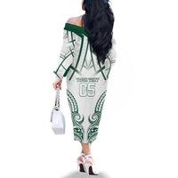 Custom Hawaii Volleyball Family Matching Off The Shoulder Long Sleeve Dress and Hawaiian Shirt Polynesian Pattern LT05 - Polynesian Pride