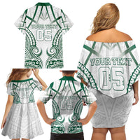 Custom Hawaii Volleyball Family Matching Off Shoulder Short Dress and Hawaiian Shirt Polynesian Pattern - Polynesian Pride