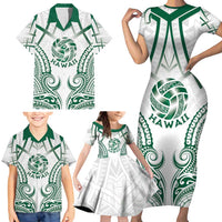 Custom Hawaii Volleyball Family Matching Short Sleeve Bodycon Dress and Hawaiian Shirt Polynesian Pattern - Polynesian Pride