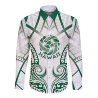 Custom Hawaii Volleyball Long Sleeve Button Shirt Polynesian Pattern - Polynesian Pride