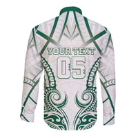 Custom Hawaii Volleyball Long Sleeve Button Shirt Polynesian Pattern - Polynesian Pride