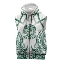 Custom Hawaii Volleyball Sleeveless Zip Hoodie Polynesian Pattern - Polynesian Pride